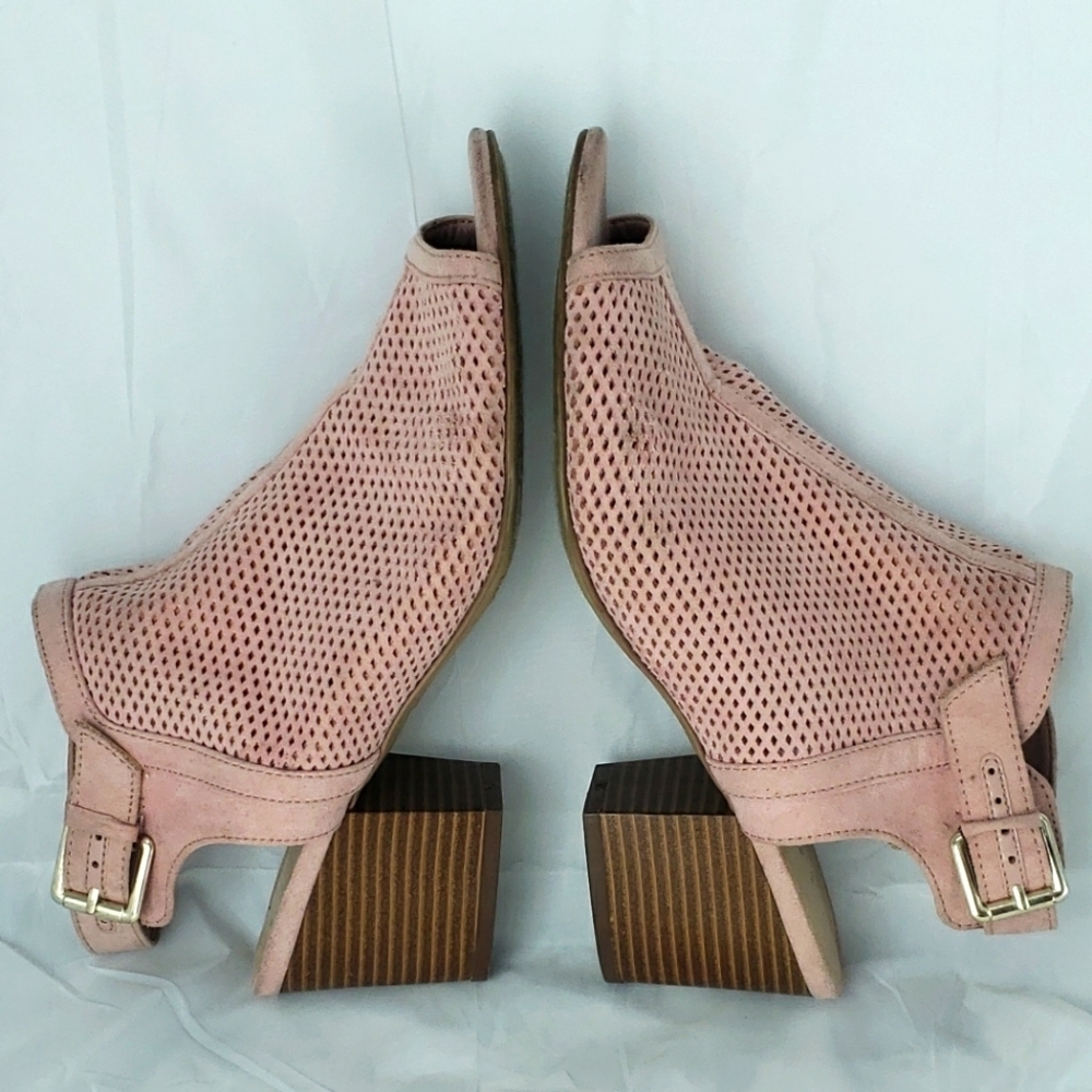 UNISA Slingback Heels Womens 9M pink suede Open Toe‎  Block Heel
